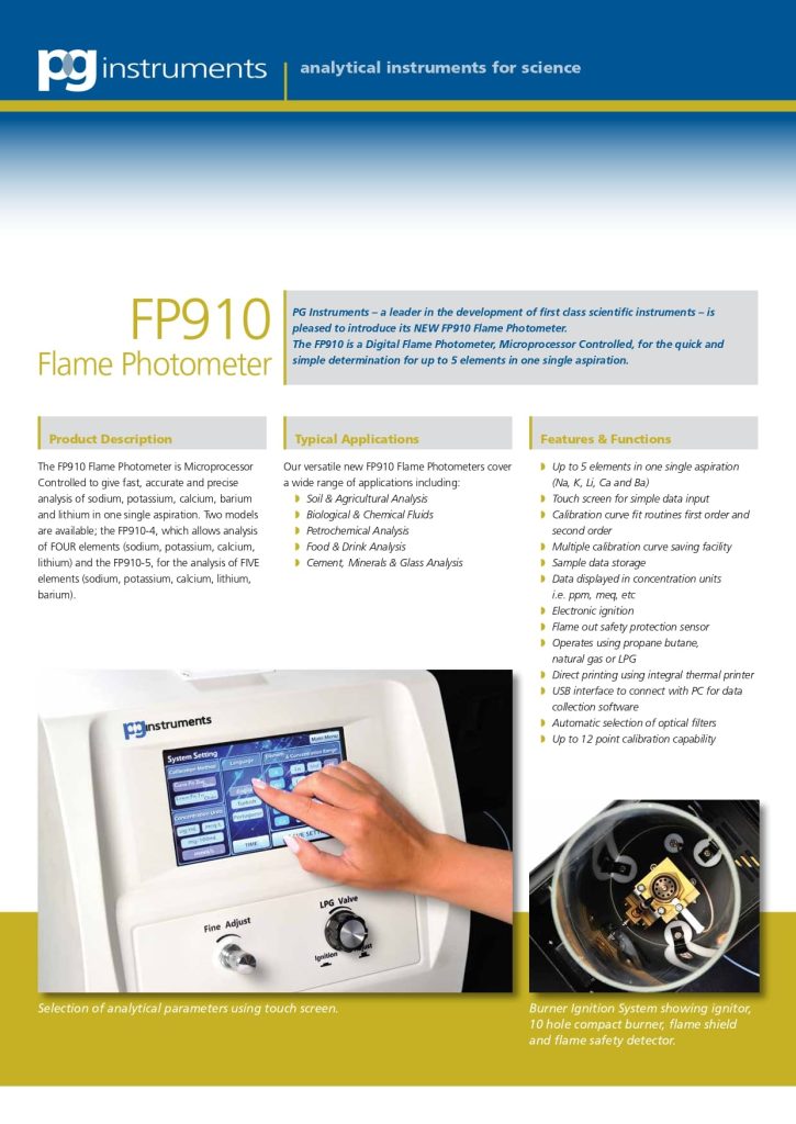 Digital Flame Photometer FP910