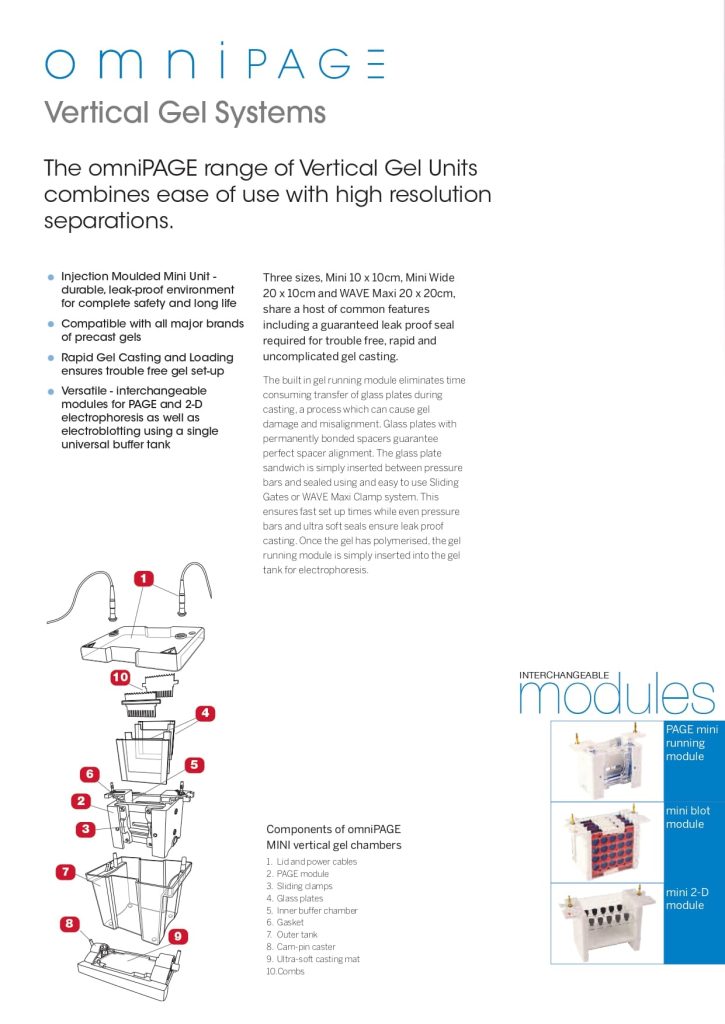 omniPAGE Mini Gel Electrophoresis System